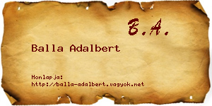 Balla Adalbert névjegykártya